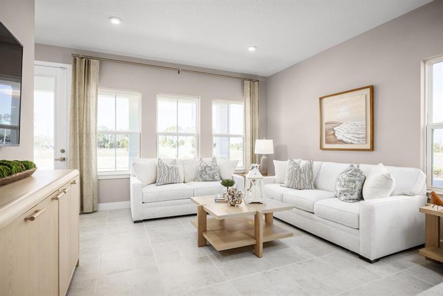 Representative furnished interior of a home built from the Allegro by Ryan Homes in Lake Mattie Preserve Townhomes, Auburndale (Image 8).