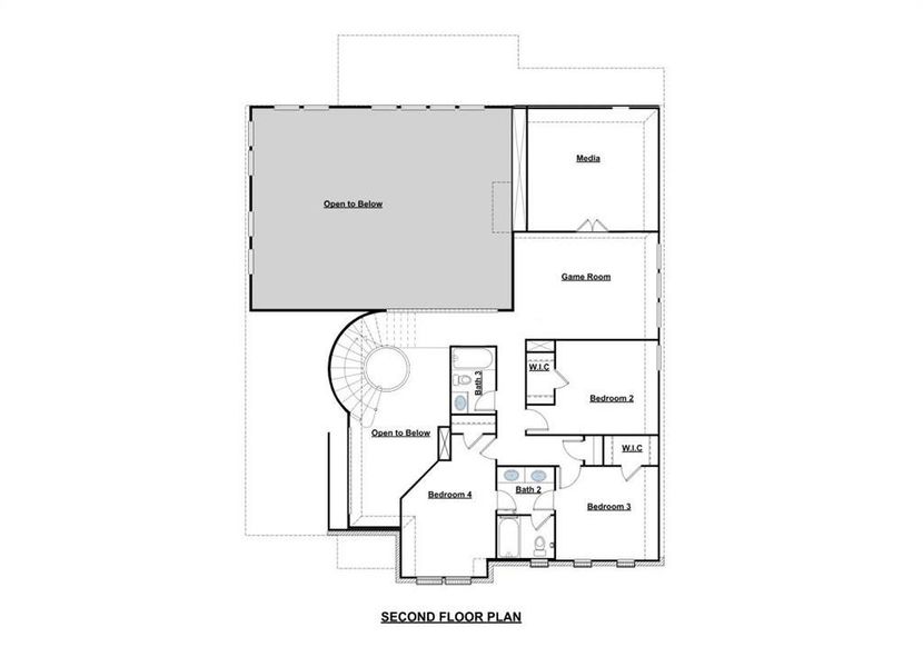 2D floor plan layout of this home in Highland Crossing, Celina, TX (Image 3).