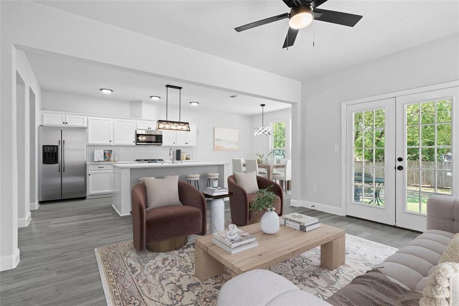 Furnished interior view inside a new home in , Dallas (Image 12).