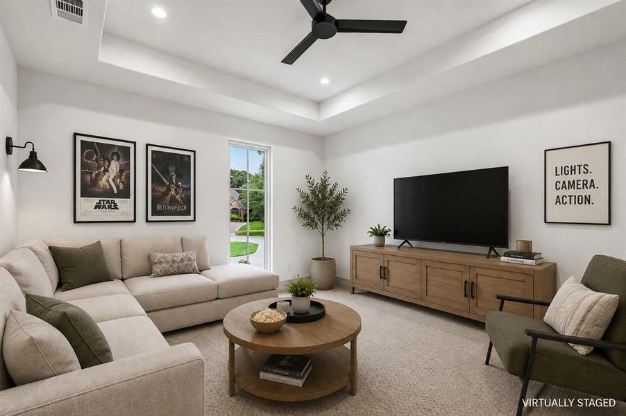 Media room - virtually staged