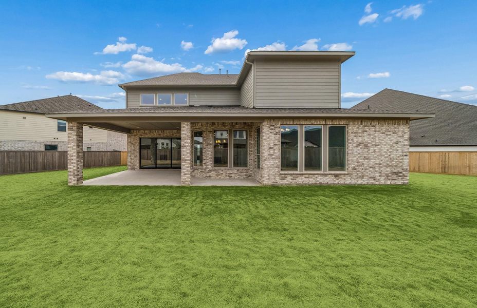 Exterior details and patio area of a home in Bridgeland 60′, Cypress (Image 3).