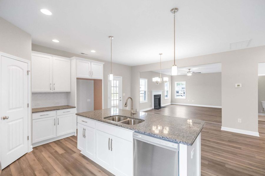 Representative furnished interior of a home built from the Aberdeen by Caviness & Cates Communities in Bartlett Manor, Youngsville (Image 143).