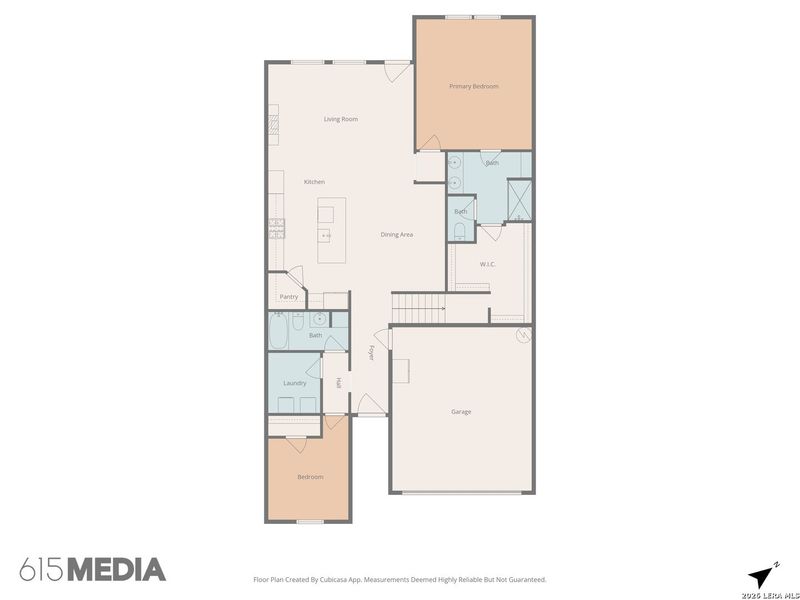 2D floor plan layout of this home in Brookstone Creek, San Antonio, TX (Image 5).