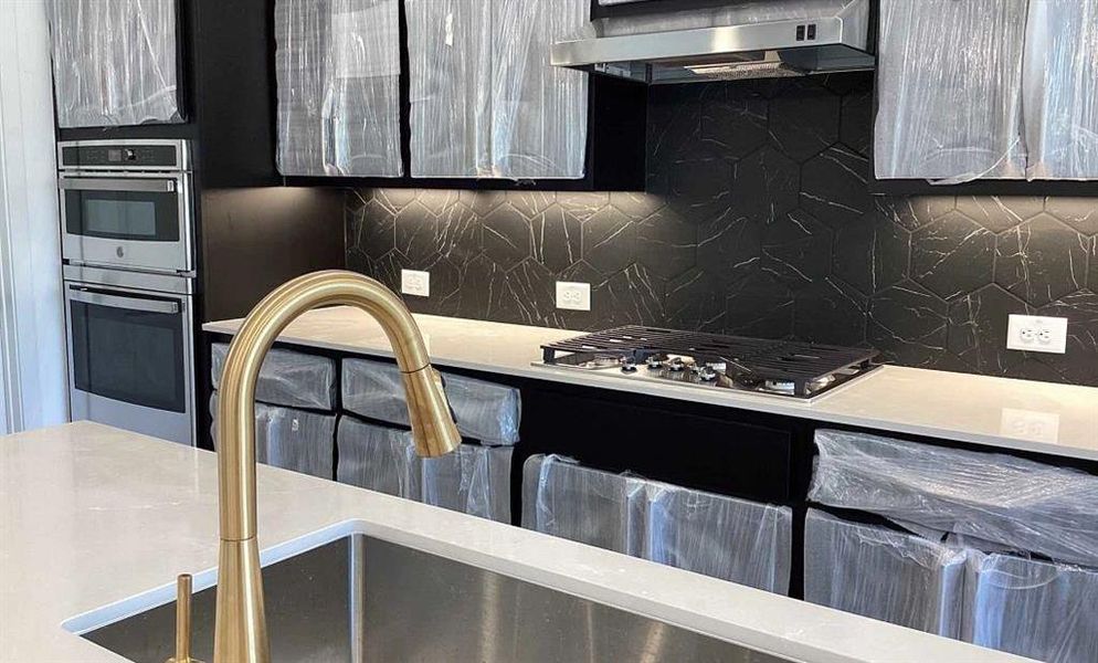 Kitchen Construction Progress featuring the Noir Collection