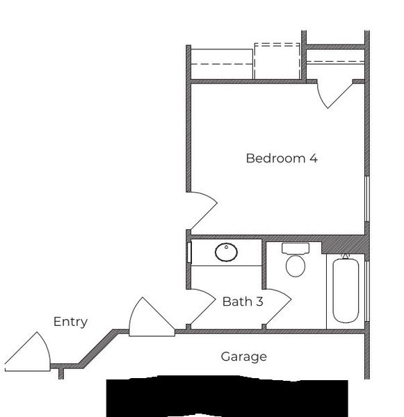 2D floor plan layout for the 2200 by Texas Homes in Trilogy Grove, Leon Valley, TX (Image 10).