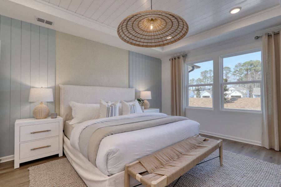 Luxurious Owner’s Suite. Model Home Representation.