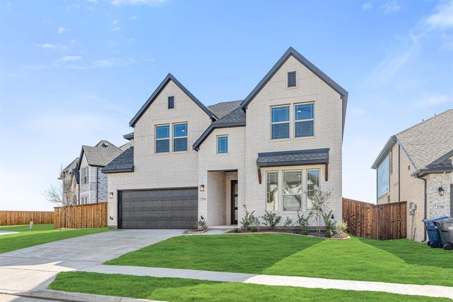 Front exterior of a new home in Willow Wood Classic 60, McKinney, TX, highlighting curb appeal (Image 2).