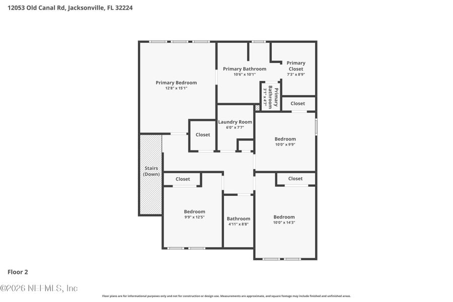 2D floor plan layout of this home in Seven Pines 40' Front Entry, Jacksonville, FL (Image 7).