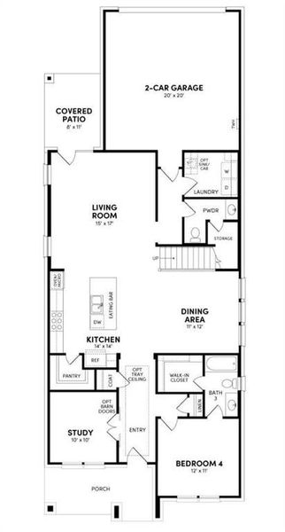 2D floor plan layout of this home in The Grove Frisco, Frisco, TX (Image 6).