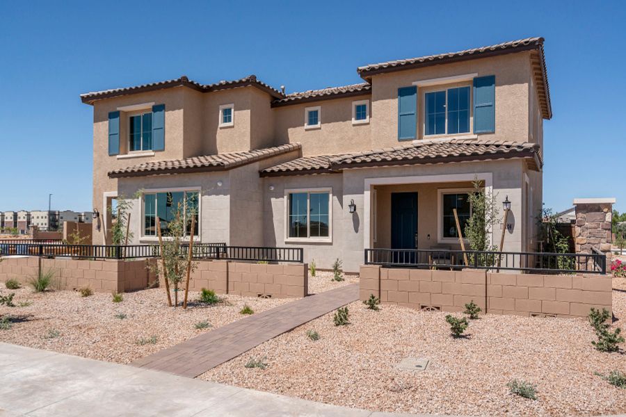 Representative exterior photo of a completed home built from the 2 by Risewell Homes in Bella Storia, Gilbert, AZ (Image 2). Representative exterior photo of a completed home built from the 2 by Risewell Homes in Bella Storia, Gilbert, AZ (Image 2).