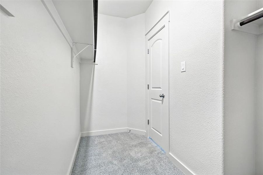 Walk in closet with light colored carpet Walk in closet with light colored carpet