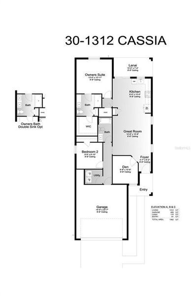 2D floor plan layout of this home in Broadleaf, Parrish, FL (Image 5).