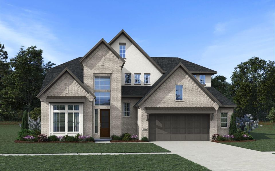 Representative exterior photo of a completed home built from the Cornell – 60′ Lot by Chesmar Homes in Lakes of Cane Island, Katy, TX (Image 16).