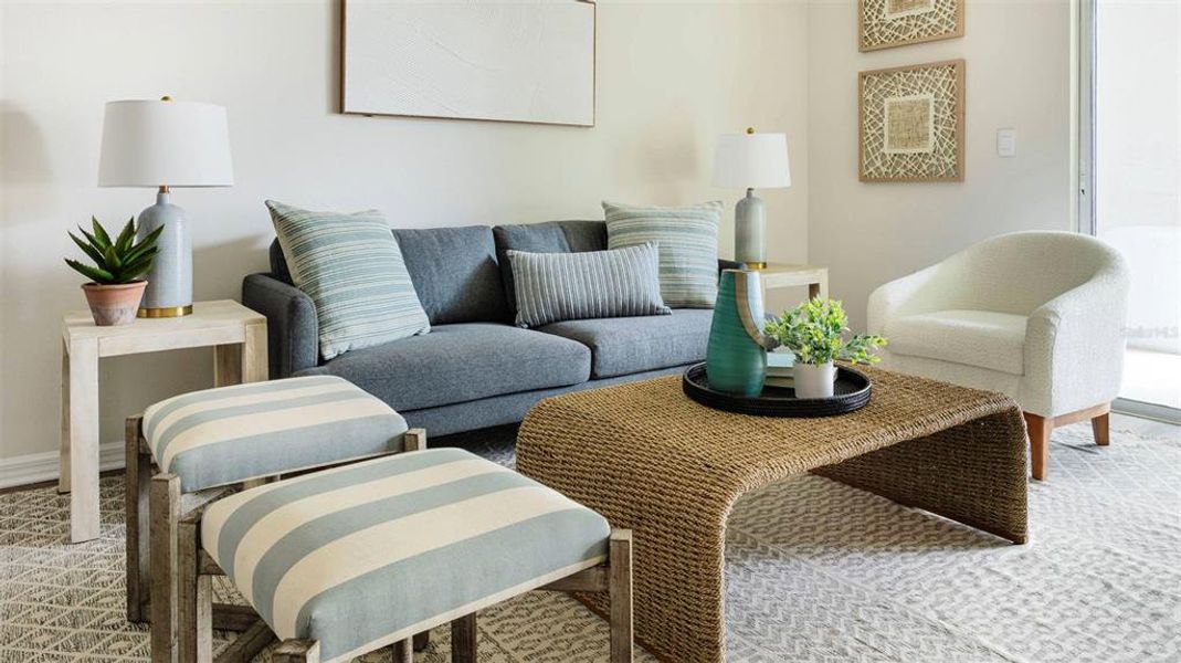 Furnished interior view inside a new home in The Gardens at Bay Street, Sarasota (Image 17).