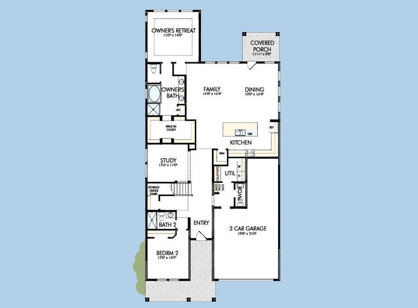 2D floor plan layout for the The Aster by David Weekley Homes in The George - Enclave Collection, Richmond, TX (Image 3). 2D floor plan layout for the The Aster by David Weekley Homes in The George - Enclave Collection, Richmond, TX (Image 3).