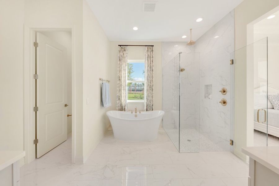 Representative furnished interior of a home built from the Ortega by Riverside Homes in Hidden Creek at SilverLeaf 80' Series, St. Augustine (Image 13).