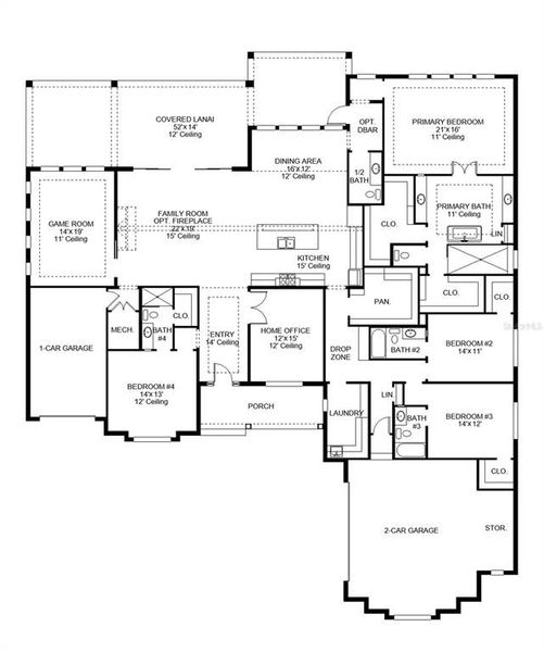 2D floor plan layout of this home in Star Farms at Lakewood Ranch, Lakewood Ranch, FL (Image 2). 2D floor plan layout of this home in Star Farms at Lakewood Ranch, Lakewood Ranch, FL (Image 2).