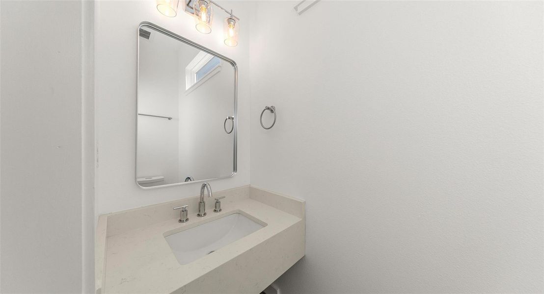 A double-vanity bath that makes busy mornings easier, finished in a clean, contemporary palette. Model No. 104 Shown.