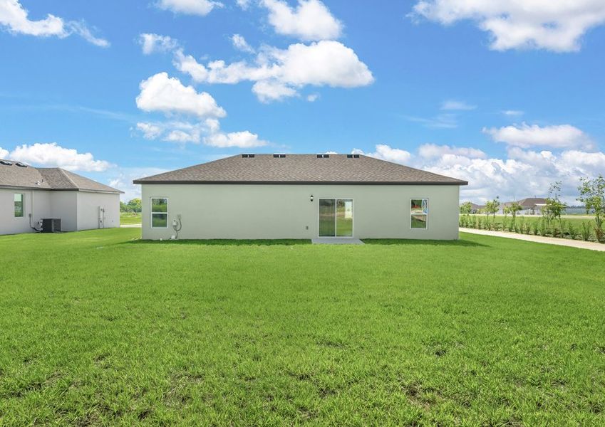 The Crane boasts a large back yard with plenty of space for family and friends. The Crane boasts a large back yard with plenty of space for family and friends.
