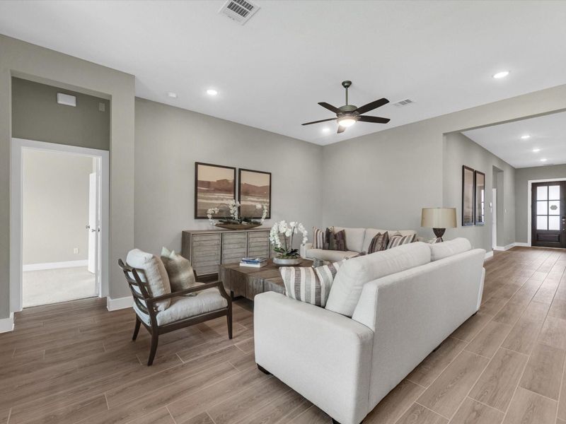 Furnished interior view inside a new home in Clopton Farms, Montgomery (Image 6). Furnished interior view inside a new home in Clopton Farms, Montgomery (Image 6).