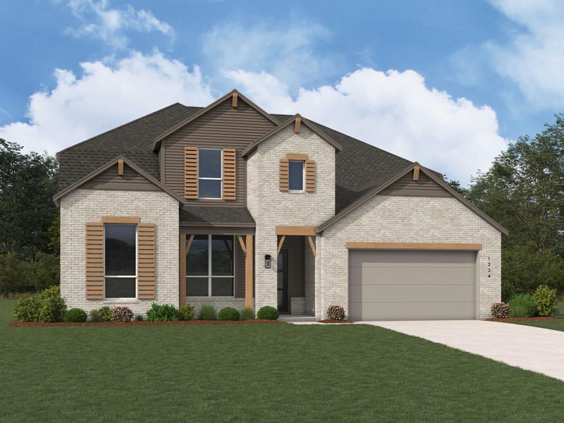 Representative exterior photo of a completed home built from the Sheffield by Highland Homes in Meraki: 70ft. lots, Forney, TX (Image 25). Representative exterior photo of a completed home built from the Sheffield by Highland Homes in Meraki: 70ft. lots, Forney, TX (Image 25).