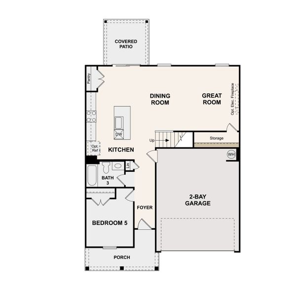 2D floor plan layout of this home in Canebrake at Hickory Hills, Old Hickory, TN (Image 3).