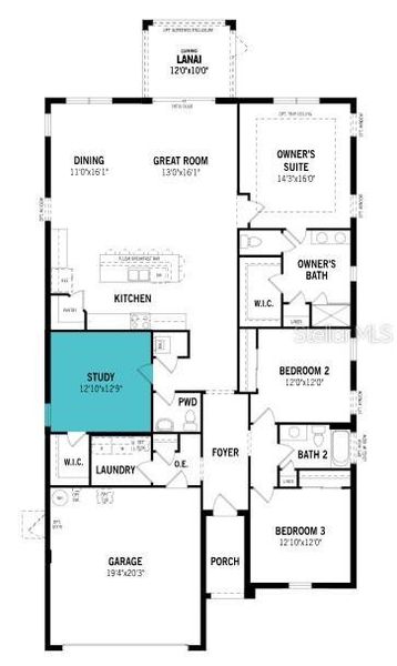 2D floor plan layout of this home in Wellen Park, Venice, FL (Image 4).