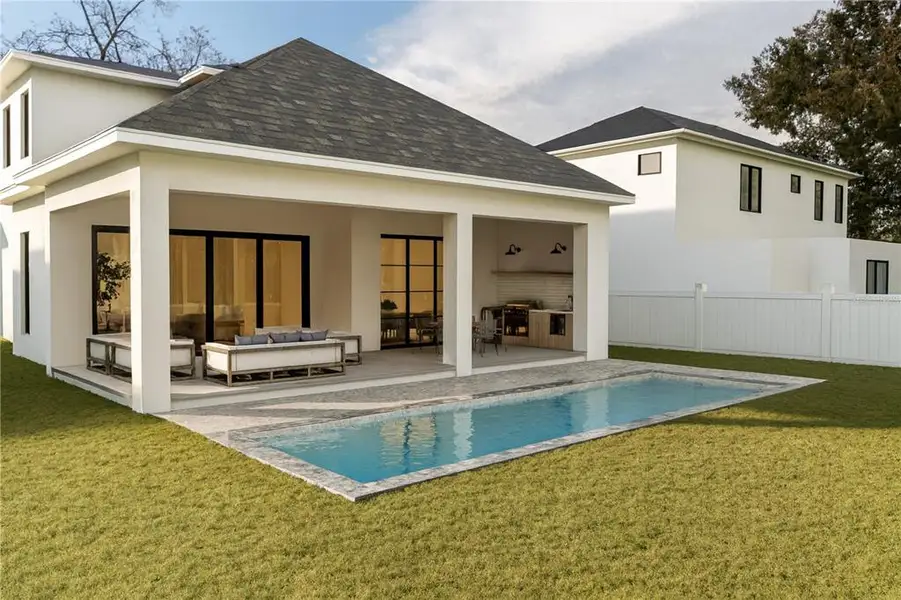 Exterior details and patio area of a home in , Winter Park (Image 2). Exterior details and patio area of a home in , Winter Park (Image 2).