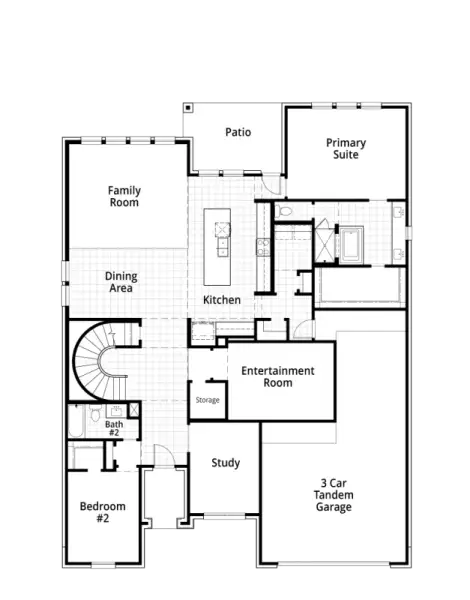 2D floor plan layout of this home in Parkside On The River, Georgetown, TX (Image 4).