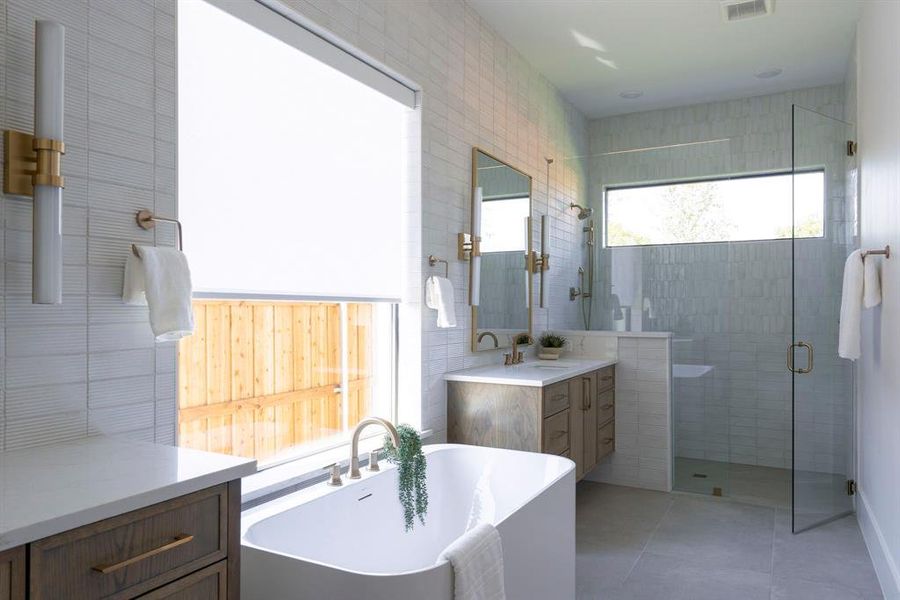 Furnished interior view inside a new home in Dove Station Luxury Series, Grapevine (Image 33). Furnished interior view inside a new home in Dove Station Luxury Series, Grapevine (Image 33).