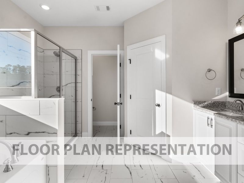 Primary Bathroom | Glendale Plan by Ivey Homes