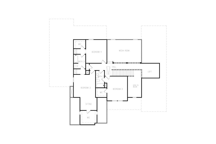 2D floor plan layout for the Emerson II by DRB Homes in Saddleridge, Senoia, GA (Image 4). 2D floor plan layout for the Emerson II by DRB Homes in Saddleridge, Senoia, GA (Image 4).
