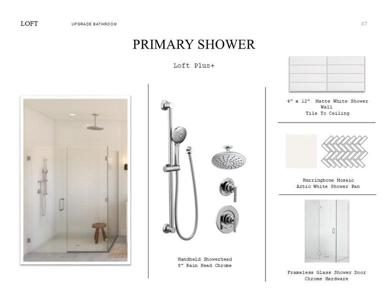 Loft Look Palette 2: Primary Bathroom Selection Sheet (*Artist rendering used for illustration purposes only.)