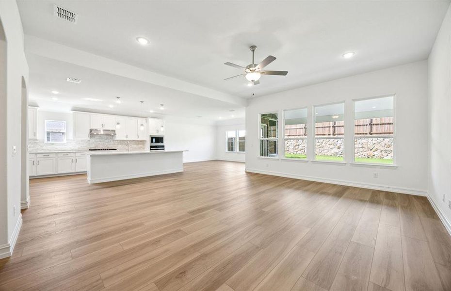 View of kitchen from gathering room