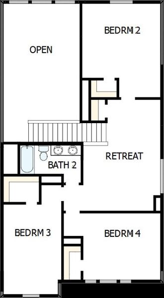 2D floor plan layout of this home in The Colony, Bastrop, TX (Image 6).