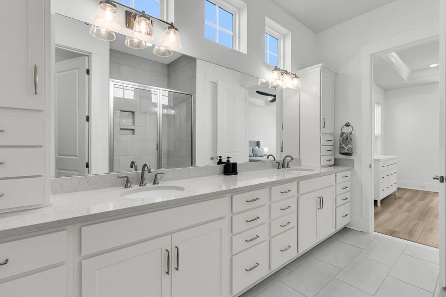 Furnished interior view inside a new home in Summerwind Crossing at Lakes of Cane Bay, Summerville (Image 32).
