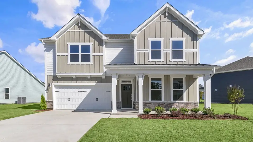 Representative exterior photo of a completed home built from the LAWSON by D.R. Horton in Eagle Creek, Fuquay Varina, NC (Image 13).