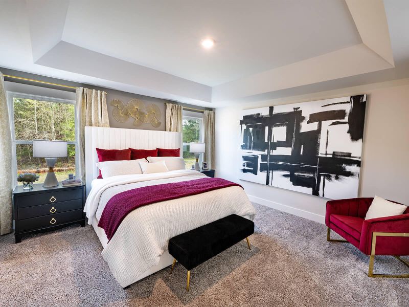 Furnished interior view inside a new home in The Coves at Lakes of Cane Bay II, Summerville (Image 12). Furnished interior view inside a new home in The Coves at Lakes of Cane Bay II, Summerville (Image 12).