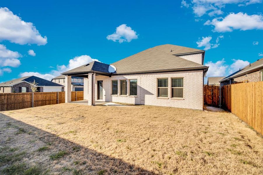 Exterior details and patio area of a home in Stonehaven, Seagoville (Image 3). Exterior details and patio area of a home in Stonehaven, Seagoville (Image 3).