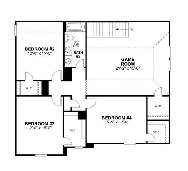 2D floor plan layout of this home in Moran Ranch, Willis, TX (Image 4).