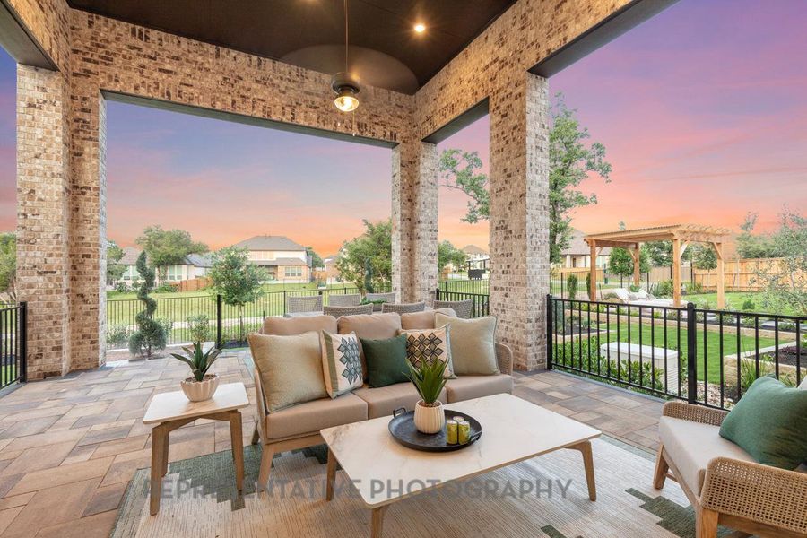 Exterior details and patio area of a home in Wolf Ranch: 51ft. lots, Georgetown (Image 2). Exterior details and patio area of a home in Wolf Ranch: 51ft. lots, Georgetown (Image 2).