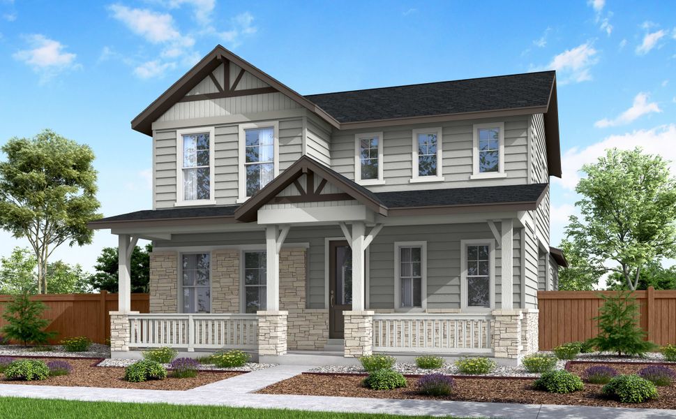 Representative exterior photo of a completed home built from the 3204 by Tri Pointe Homes in The Aurora Highlands, Aurora, CO (Image 3). Representative exterior photo of a completed home built from the 3204 by Tri Pointe Homes in The Aurora Highlands, Aurora, CO (Image 3).