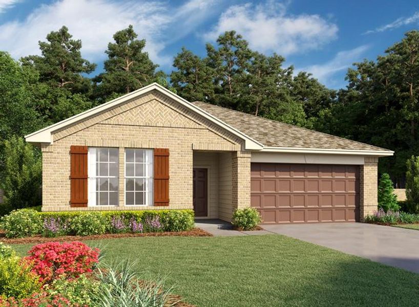Front exterior of a new home in Ashland, Angleton, TX, highlighting curb appeal (Image 23).