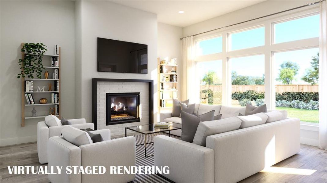 A family room spacious enough to host your perfect family!  VIRTUALLY STAGED RENDERING