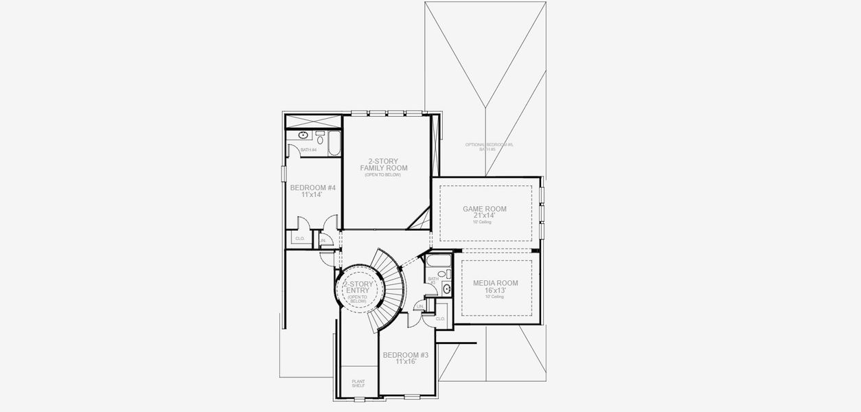 2D floor plan layout for the 536A by Britton Homes in Mustang Lakes 60', Celina, TX (Image 4).