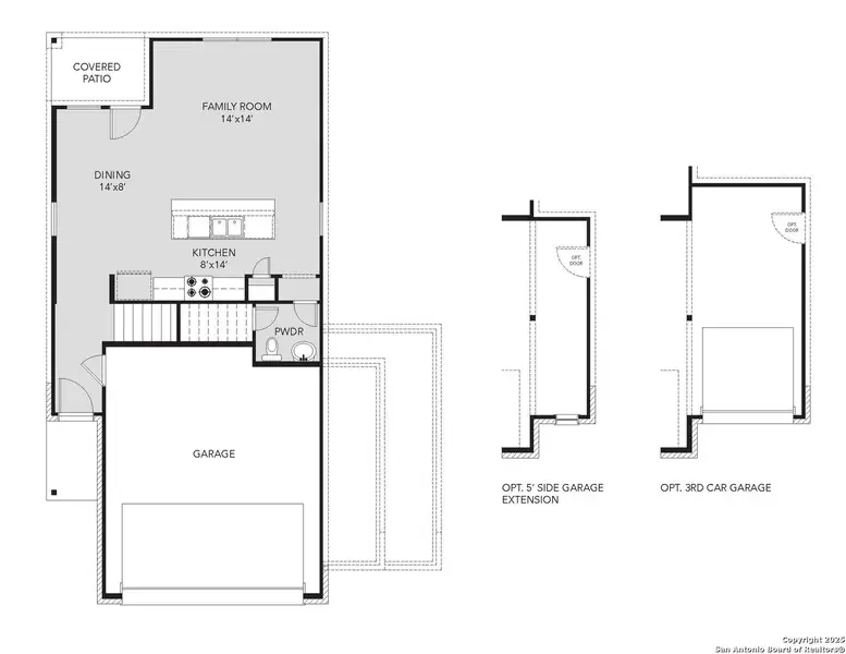 2D floor plan layout of this home in Melissa Ranch, San Antonio, TX (Image 3).