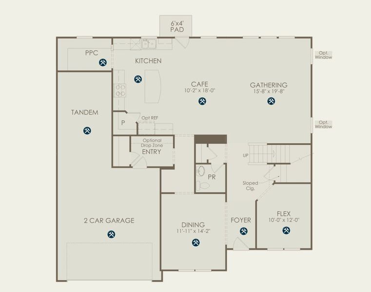 2D floor plan layout of this home in Kinsdale, Lancaster, SC (Image 3).