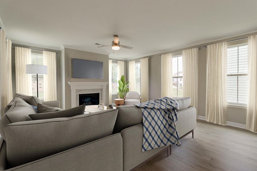 Representative furnished interior of a home built from the Saluda II - Vanguard Collection by Mungo Homes in Scotts Hill Village, Wilmington (Image 5).