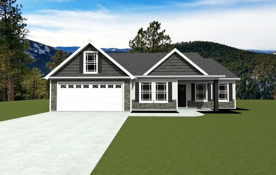 Representative exterior photo of a completed home built from the Sage by Enchanted Homes in Ballentine Ridge, Lyman, SC (Image 26).