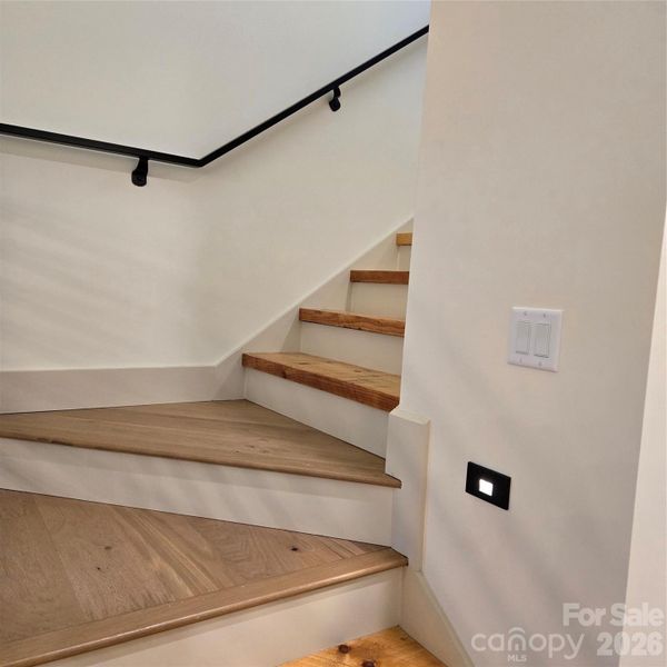custom stair treads with safety lighting